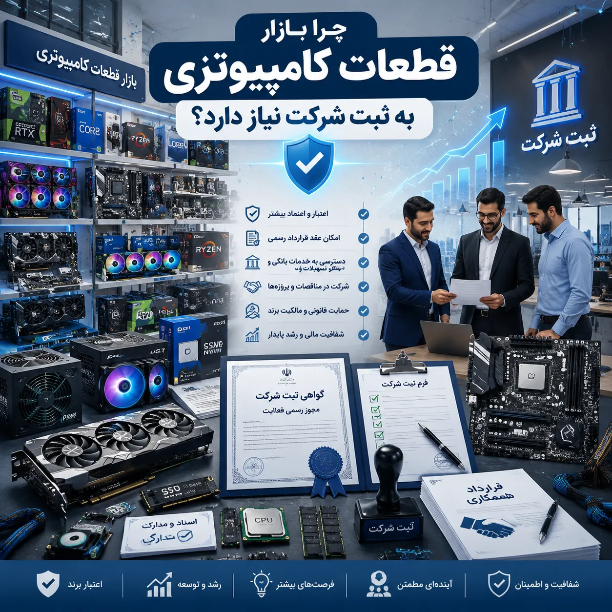 ثبت شرکت قطعات کامپیوتری 2 چرا بازار قطعات کامپیوتری به ثبت شرکت نیاز دارد؟