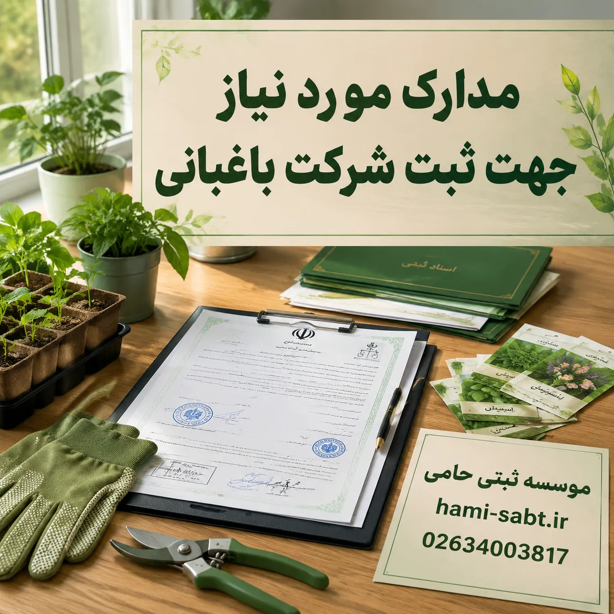 ثبت شرکت باغبانی 4 مدارک لازم برای ثبت شرکت باغبانی