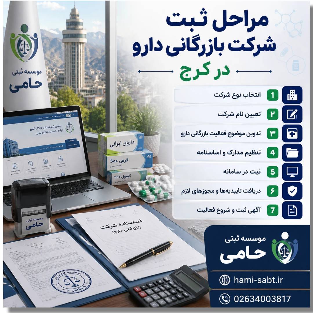 ثبت شرکت بازرگانی دارویی در کرج 2 مراحل ثبت شرکت بازرگانی دارویی در کرج