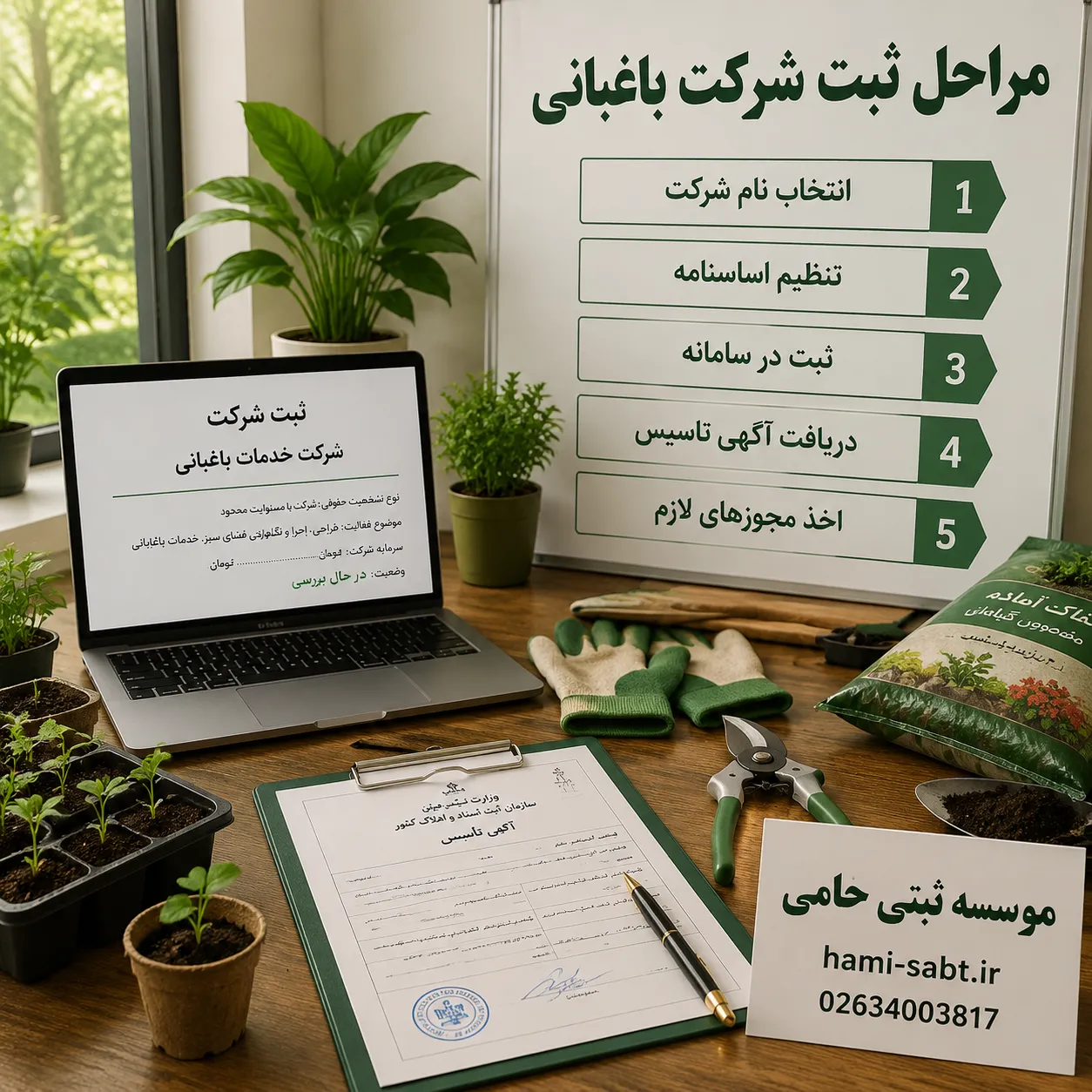 ثبت شرکت باغبانی 5 مراحل ثبت شرکت باغبانی از تصمیمگیری تا آگهی تأسیس