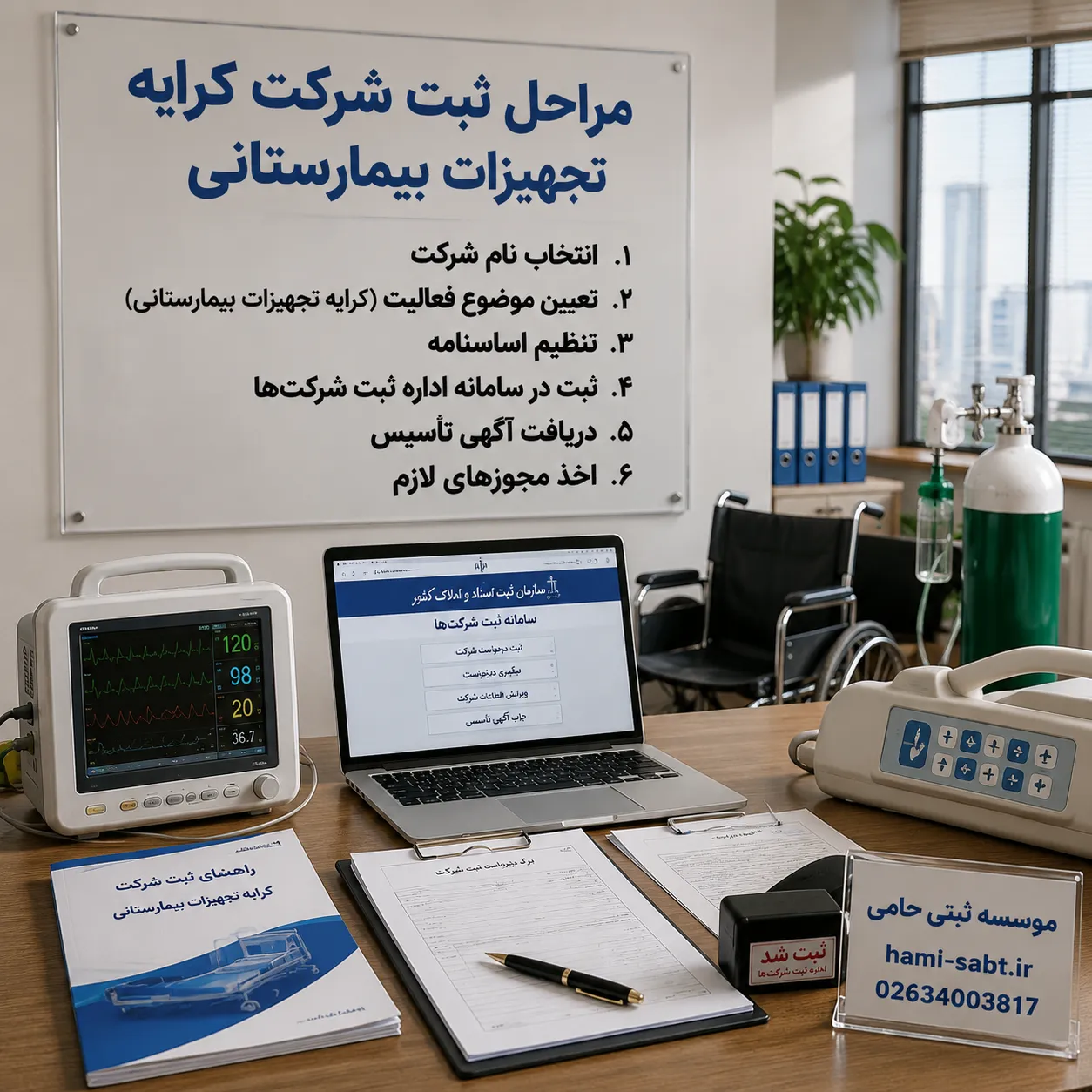 ثبت شرکت کرایه تجهیزات بیمارستانی 3 مراحل ثبت شرکت کرایه تجهیزات بیمارستانی به زبان ساده و کاربردی