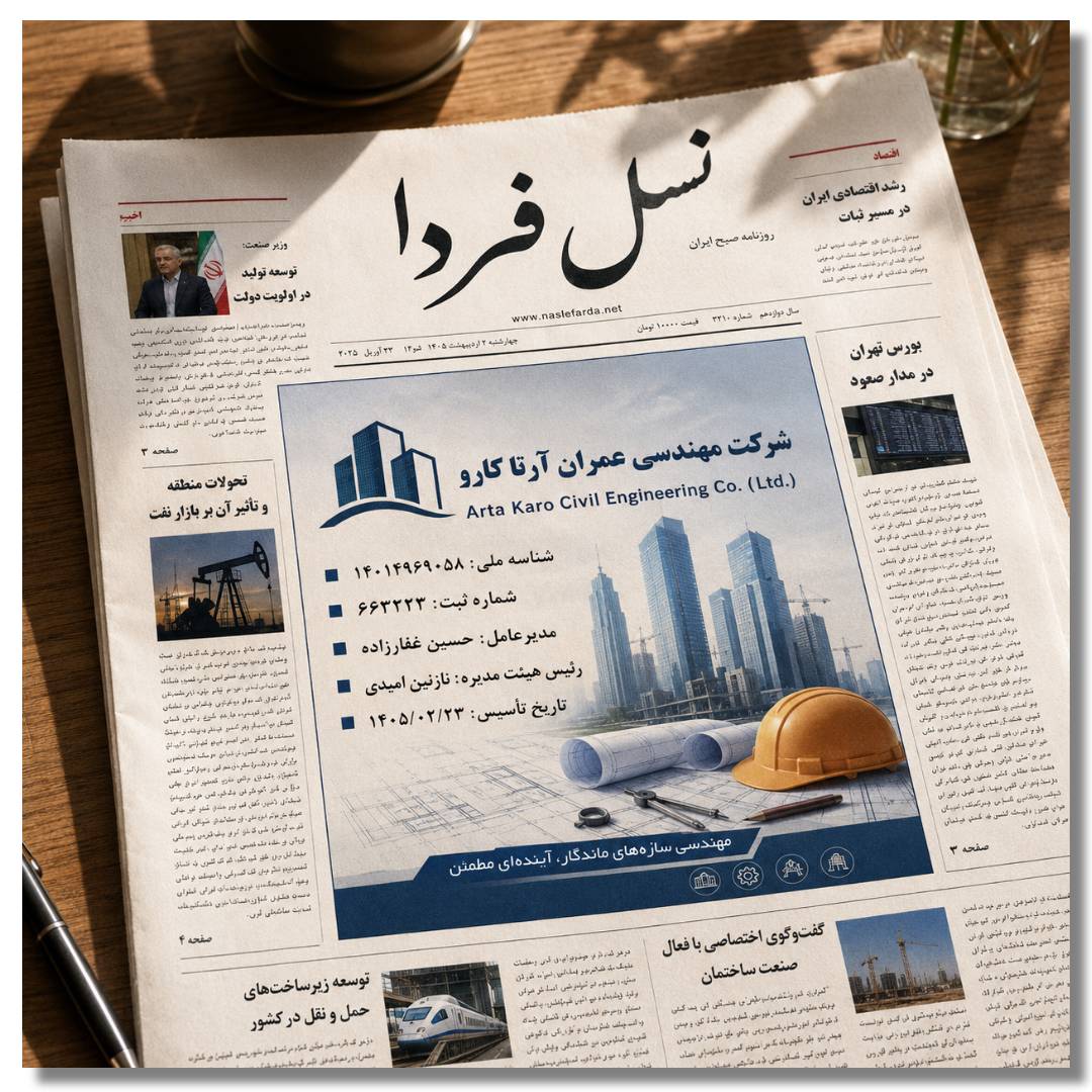شرکت مهندسی عمران آرتا کارو 3 آرتا کارو